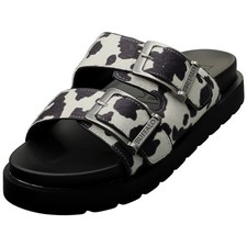 Image of Buffalo Raya Ari Vegan Womens Slide Sandals in Black White