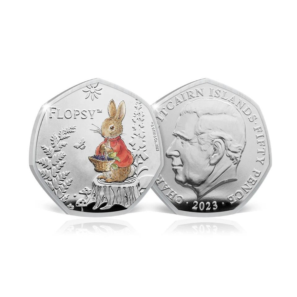 Beatrix Potter World of Peter Rabbit Annual Colour 6 Coin Set 2023 BU 50p £2 £5 - Image 3 of 4