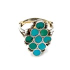 Zuni Signed Charlotte Dishta Turquoise MOP Onyx Channel Inlay Lot of 2 #S5335-3 — photo 5