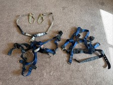Falltech Fall Protection Web Rebar Positioning Lanyard +Full Body Harness USED