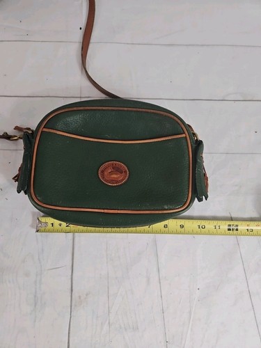 Vintage Dooney & Bourke Womens Tan & Green Kilty Crossbody Handbag - Picture 10 of 12