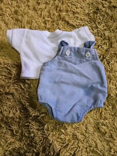 vintage Cabbage patch kid blue cord romper and t shirt boys outfit