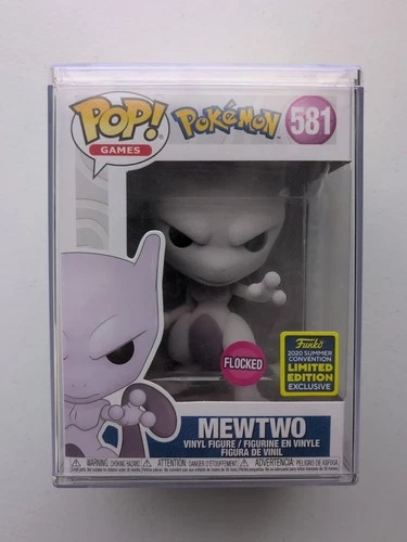 Mewtwo (Flocked) Pokemon Funko Pop! #581 Limited Edition Exclusive w/ Case
