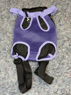 Pet Carrier Backpack Small/Medium Mesh Dog Cat Travel Harness Adjustable Purple