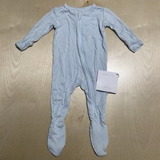 Bamboo Little Baby Size 3-6 Months Soft Newborn Sleeper Footie Pajama in Blue