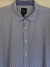 Jos A Bank Traveller Mens XXL Tailored Fit Long Sleeve Button Up Dress Shirt