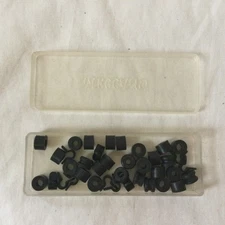 Modern Meccano Erector Set Black Plastic Rings & Clips Replacement Parts