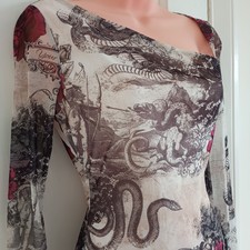 Lily Your Muse Mesh Mini Dress - Y2K Graphic Print - Size 8 BNWT