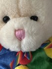 Vintage 1998 90’s BABY GANZ Color Block Plush Clown Teddy Bear Rattle  10” — photo 3