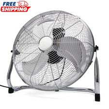 40cm High Velocity Fan Chrome Metal Floor Desk table Home Office Industrial 240V