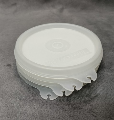 VTG Tupperware 3.75" Replacement H Lids Seal #733 LOT 4 Frost LOGO