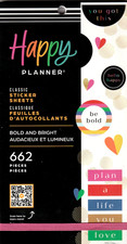 Happy Planner Bold and Bright Sticker Book - 30 Pages - 662 Pieces - NEW