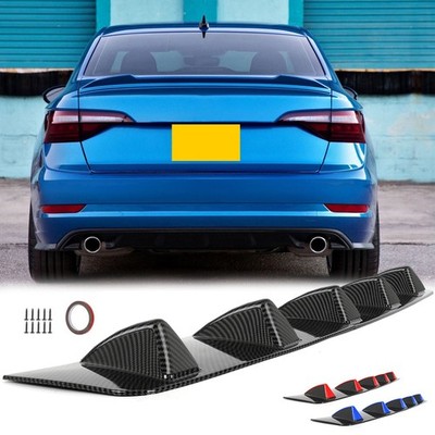 For VW Jetta GLI GTI Rear Diffuser Bumper Carbon Fiber Lip Splitter Spoiler Fin