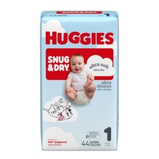 Huggies Snug  Dry Diapers Size 1, 44 Count White
