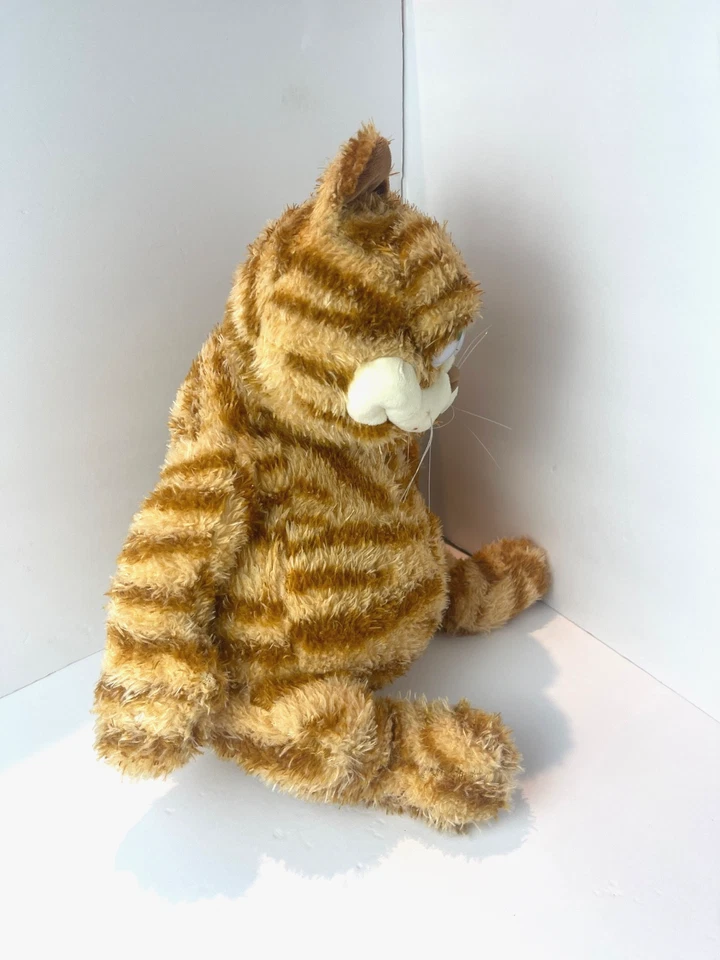 Brinquedo de pelúcia laranja gordo animal de pelúcia amarelo realista gato malhado gatinho brinquedo 16" - Imagem 2 de 4