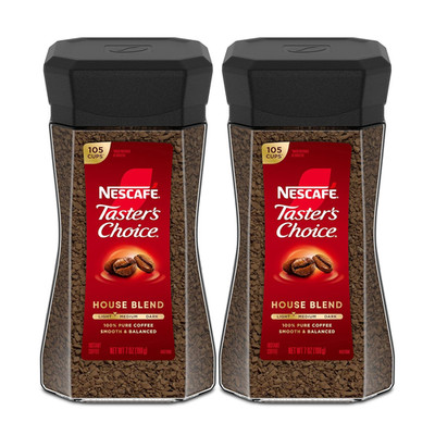 NESCAFÉ Taster'S Choice Instant Coffee, Light Medium Roast, House Blend, 2 Jars