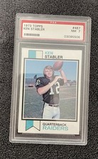 1973 Topps #487 Ken Stabler PSA 7 NM ERROR Front Color Blue