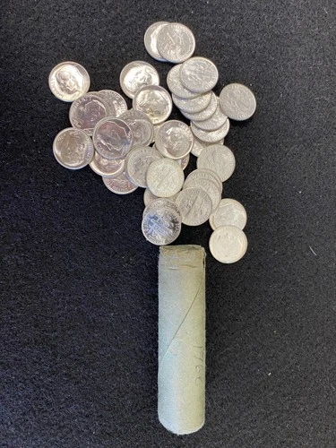 1960 (P) Roosevelt Dime Gem Proof 90% Silver full roll of 50