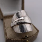 K12.0 Vintage 925 Silver Birmingham Hallmarked 1981 Wrapped Spoon Ring Size Z