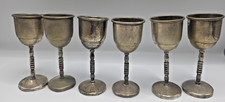 6 Vintage Israeli Solid Silver Cordial Kiddush Cups All Hallmarked Kesef 278g