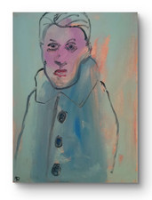 Acrylic painting 12 x 16 inch canvas, Three Buttons