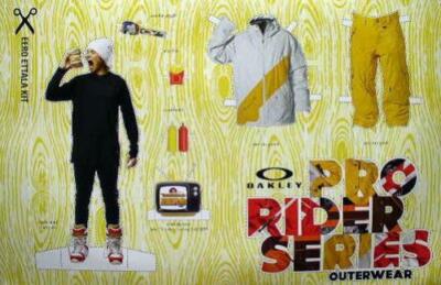 OAKLEY `09 EERO ETTALA snowboard kit BIG promo poster Flawless New Old Stock