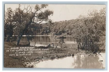 RPPC WI Albany Sugar River Scene In the Good Old Summertime Ladies Row Boat