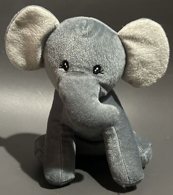 Trend Lab Sammy Stuffed Elephant Animal Plush Toy 8  Gray lovey soft Toy