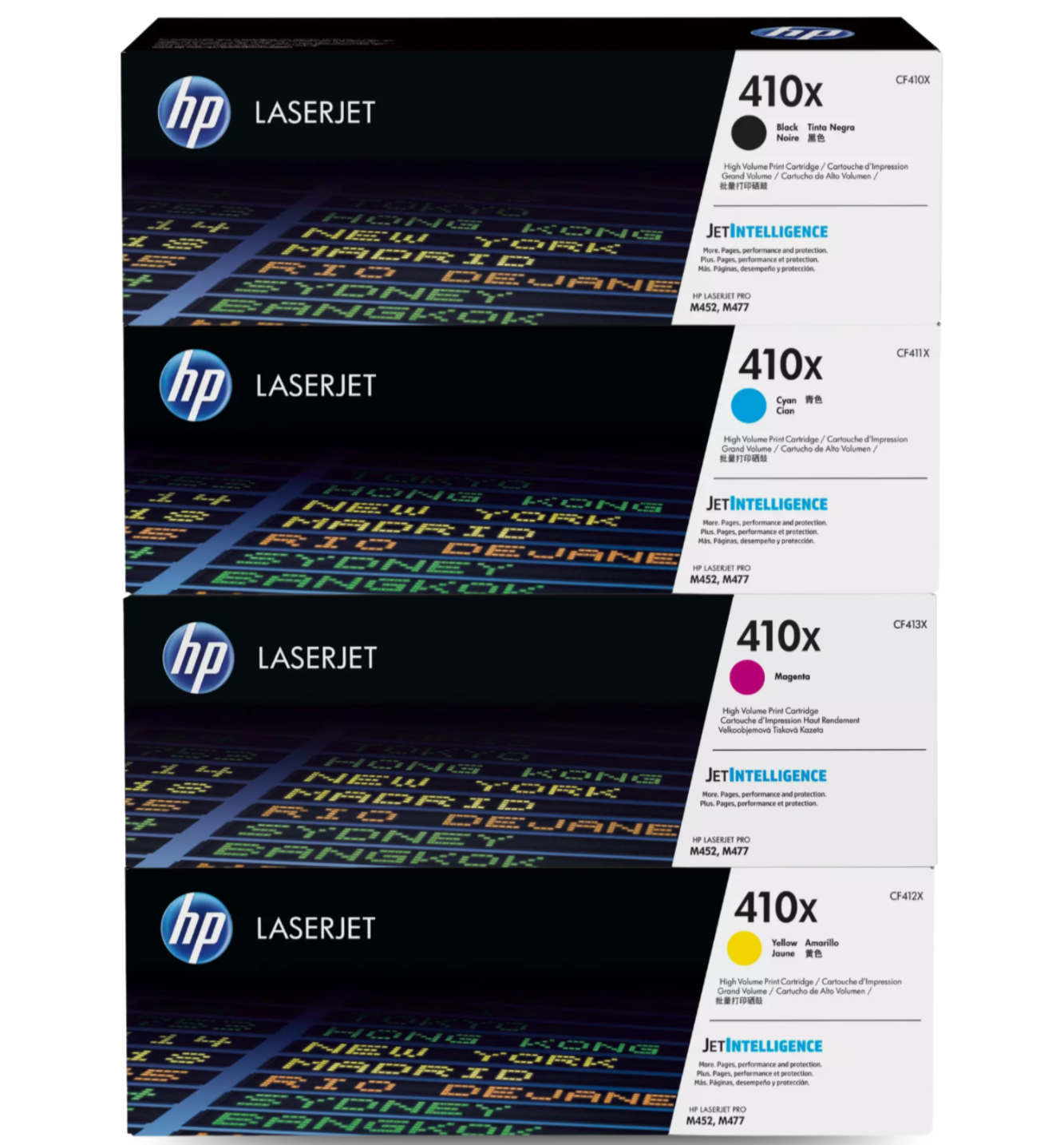 HP 410X High-Yield 4-Color Toner Set for M452 MFP M377 M477 Printers-image