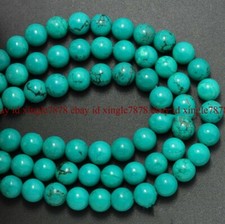 Natural Blue Turquoise Gemstone Round Spacer Beads 4mm 6mm 8mm 10mm 12mm 15"