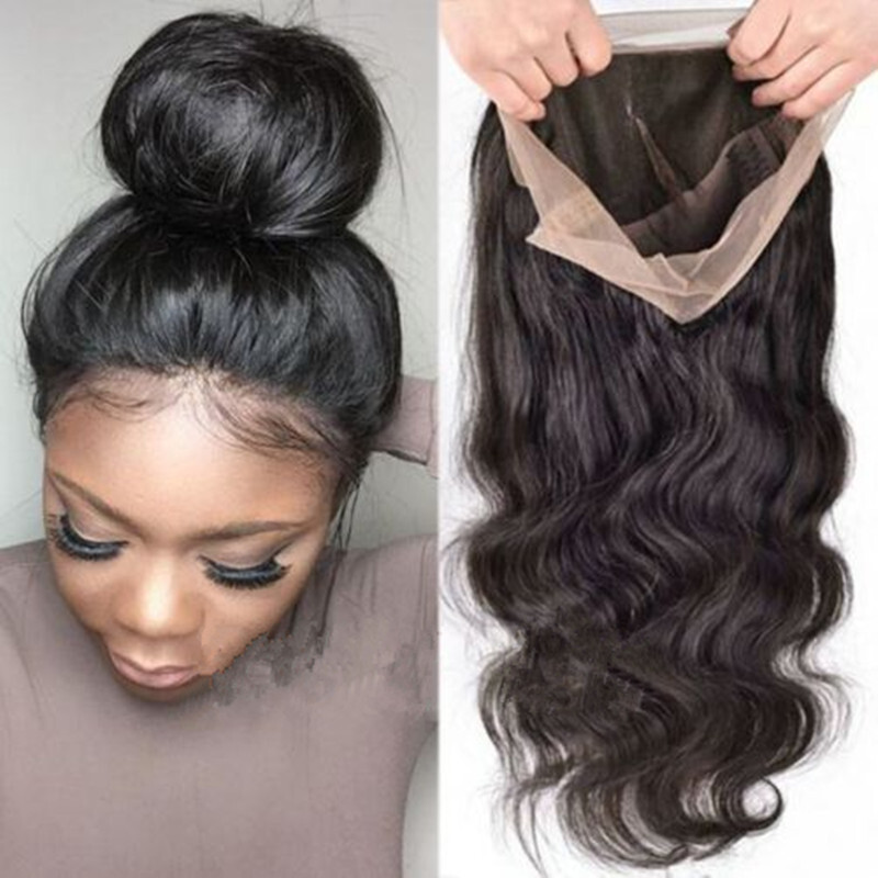 Peluca de encaje completa suelta de onda profunda cabello humano brasileño pre arrancada con cabello de bebé