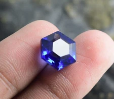 Valuable 10.35 CT Natural Dark Vivid Blue Tanzanite Hexagonal Cut Loose Gemstone