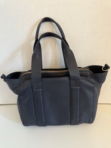 A New Day Navy Blue Satchel/Hand Bag Multi Compartments Zipper Closures