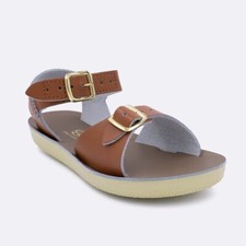 New Sun-San Salt Water Sandals, surfer style hook loop,tan, infant 7,NWT