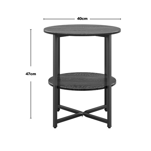 2/3 Tiers Round Bedroom Bedside Cabinet Furniture Storage Nightstand Side Table - Picture 18 of 29