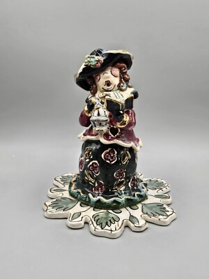 Blue Sky Clayworks Heather Goldminc 2001 Christmas Caroler Tealight Holder 