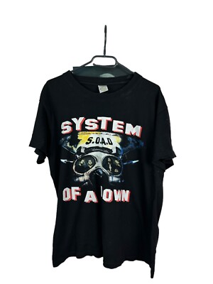 Vintage System Of A Down Shirt Band Tee Rare Over Print Black Mens Size M