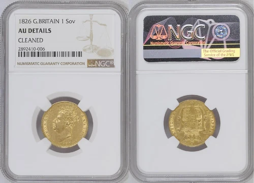 1826 Great Britain Sovereign Gold Coin NGC AU Details George IV 