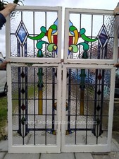 4 stained glass windows. Combined size 1240mm x 1676mm A1284. DELIVERY POSSIBLE!