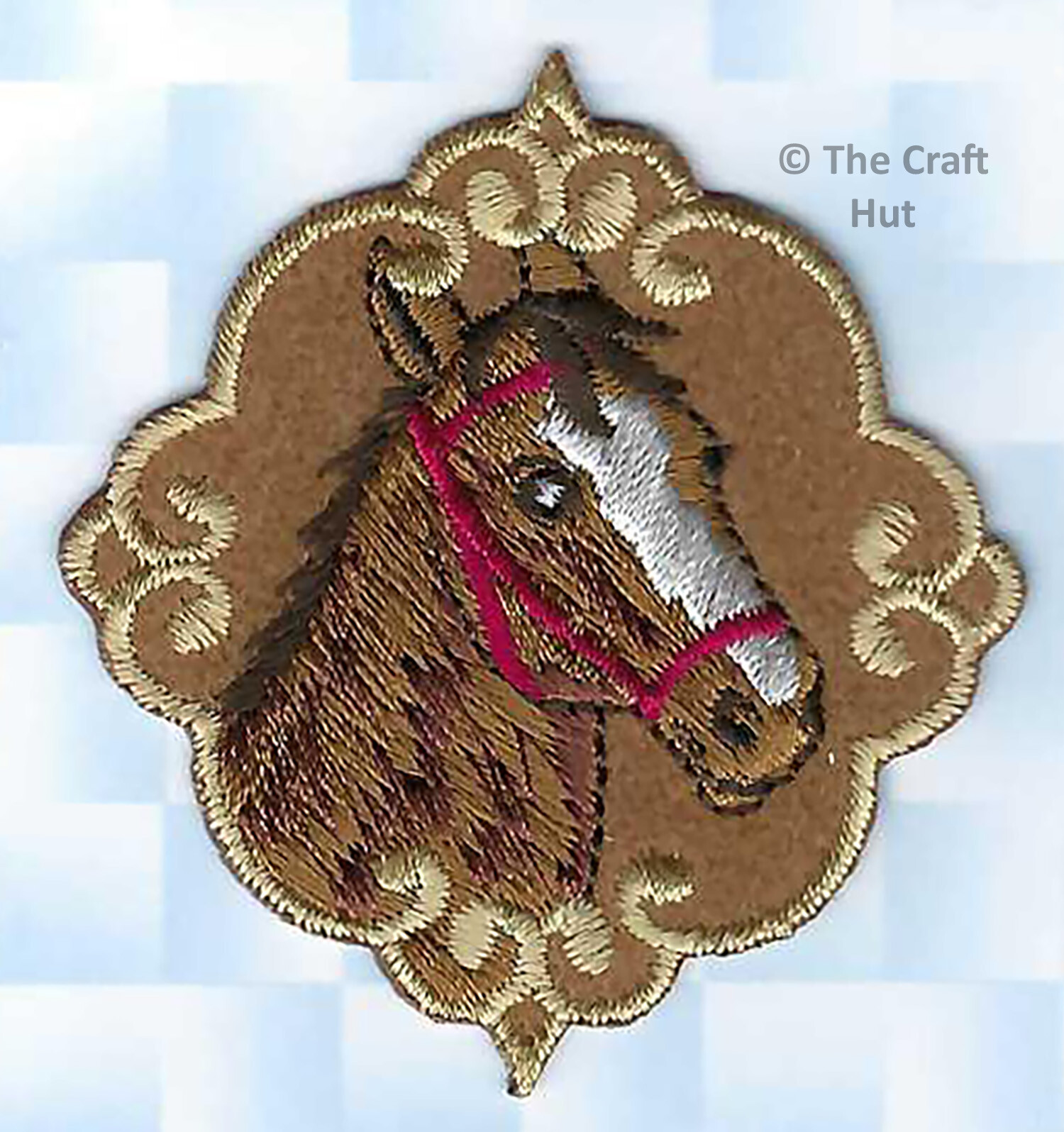 Sew or Iron On Motif Craft Factory Patch Horse Emblem Badge 6cm x 6cm New