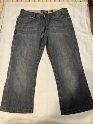 Ecko UNLTD Standard Fit Y2K Hip Hop Streetwear  38x27 Dark Wash Blue Jeans 90 s