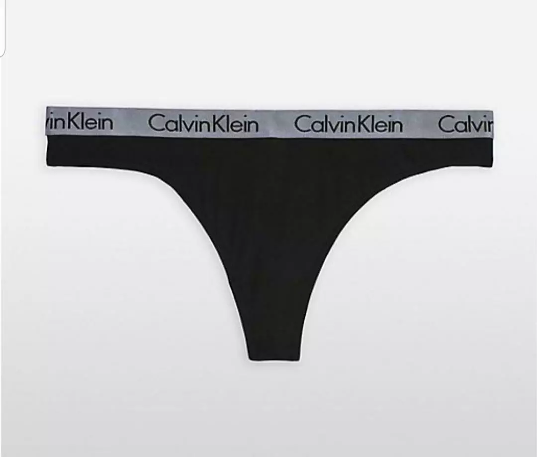 CALVIN KLEIN WOMEN\'S MICRO THONG PANTY DARK BLUE size L Cotton NEW WT LOGO  WAIST | eBay