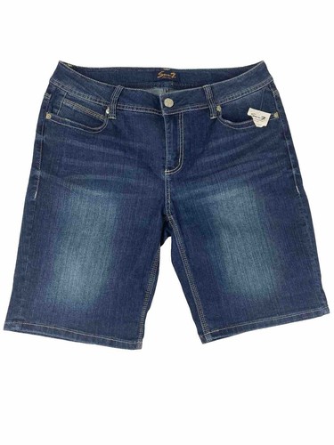 Seven 7 Womens Mid Rise Blue Denim Jean Shorts Size 34