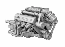 1/24 1/25 3D Resin Chevy 572 supercharged big block Engine Scale Model Kit Parts