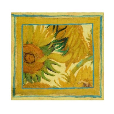 NATIONAL GALLERY SILK COTTON MIX VAN GOGH SUNFLOWERS SQUARE SCARF YELLOW  £35 UK - Main Image