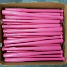 Lot of 25 Mini Souvenir Baseball Bats 18" Real Wood Blemish Bats Hot Pink