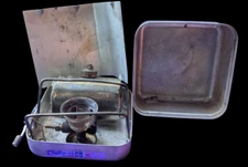 Vintage Optimus 99 Backpacking Stove - Made in Sweden - Wind Screen - Strap