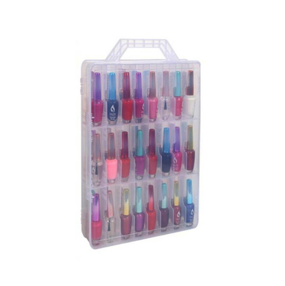 48Pc Nail Polish Storage Case Gel Display Holder Clear Varnish Bottles