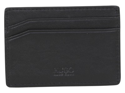 Hugo Boss Men's Bolster Genuine Black Leather Card Holder ...