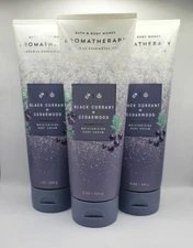 BATH & BODY WORKS AROMATHERAPY BLACK CURRANT + CEDARWOOD BODY CREAM (SET OF 3)